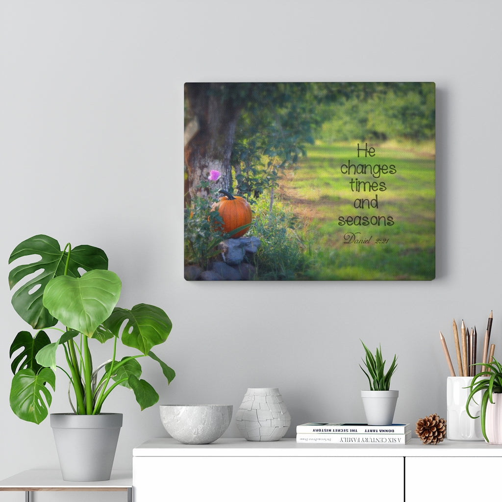 Scripture Walls Times And Seasons Daniel 2:21 Bible Verse Canvas Christian Wall Art Ready to Hang Unframed-Express Your Love Gifts