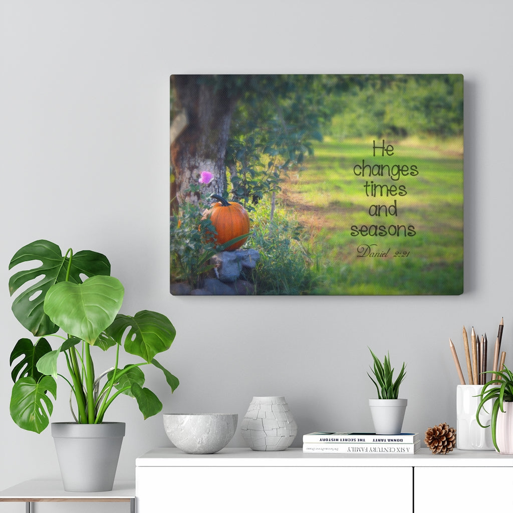 Scripture Walls Times And Seasons Daniel 2:21 Bible Verse Canvas Christian Wall Art Ready to Hang Unframed-Express Your Love Gifts