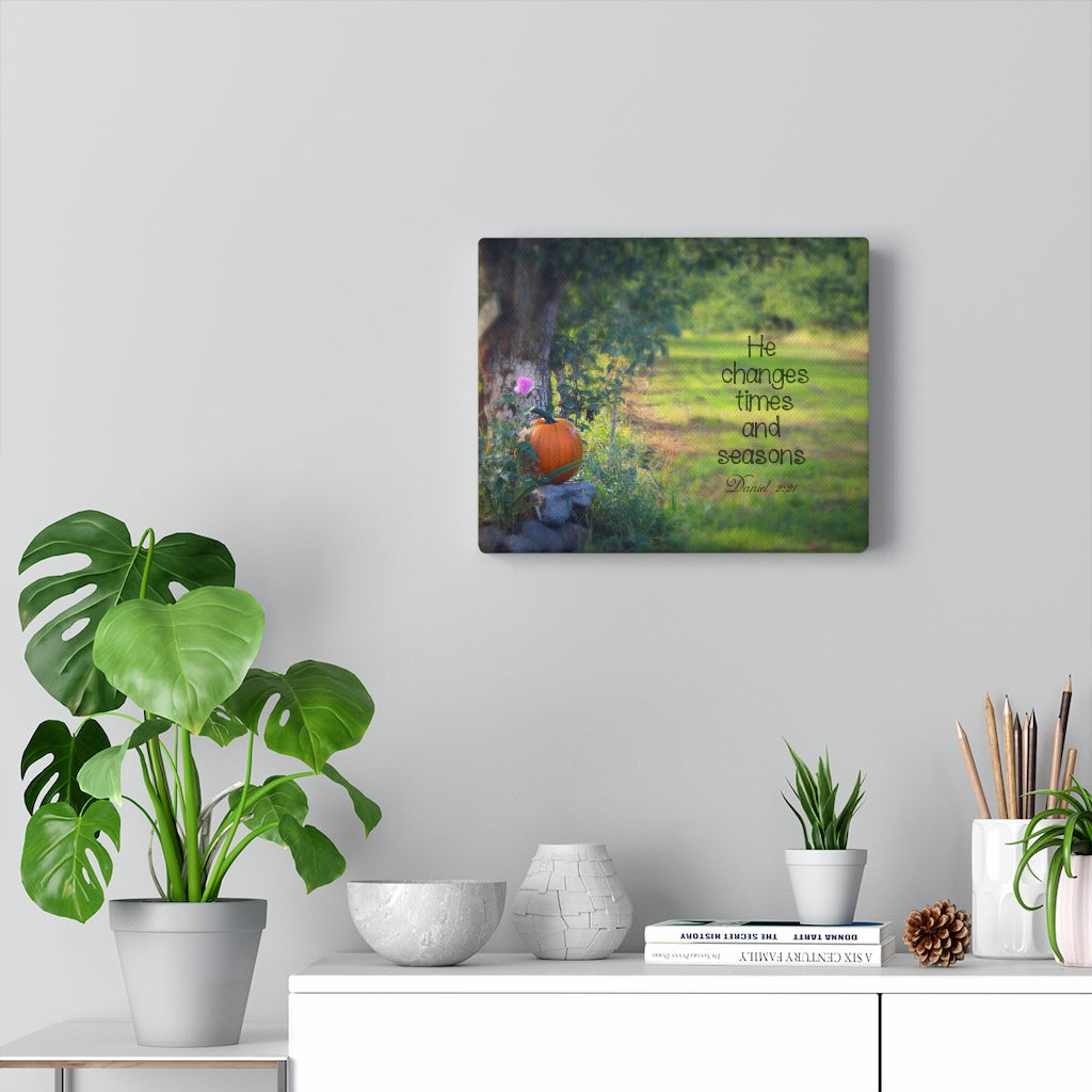 Scripture Walls Times And Seasons Daniel 2:21 Bible Verse Canvas Christian Wall Art Ready to Hang Unframed-Express Your Love Gifts