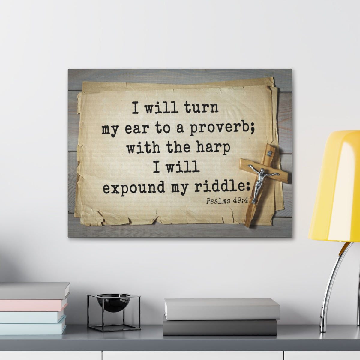 Scripture Walls To A Proverb Psalms 49:4 Bible Verse Canvas Christian Wall Art Ready to Hang Unframed-Express Your Love Gifts