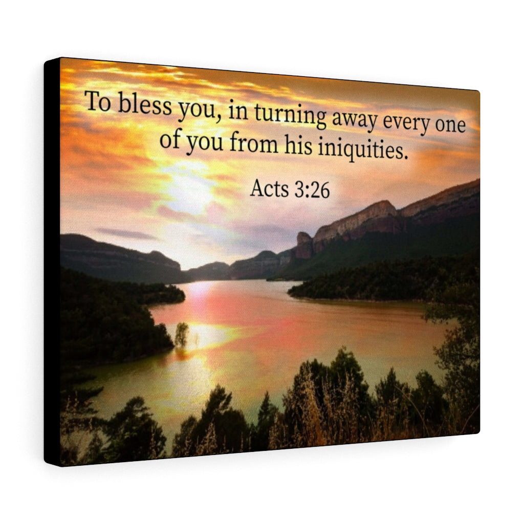 Scripture Walls To Bless You Acts 3:26 Bible Verse Canvas Christian Wall Art Ready to Hang Unframed-Express Your Love Gifts