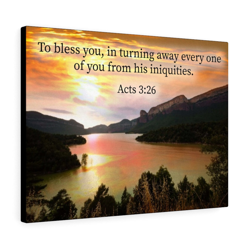Scripture Walls To Bless You Acts 3:26 Bible Verse Canvas Christian Wall Art Ready to Hang Unframed-Express Your Love Gifts