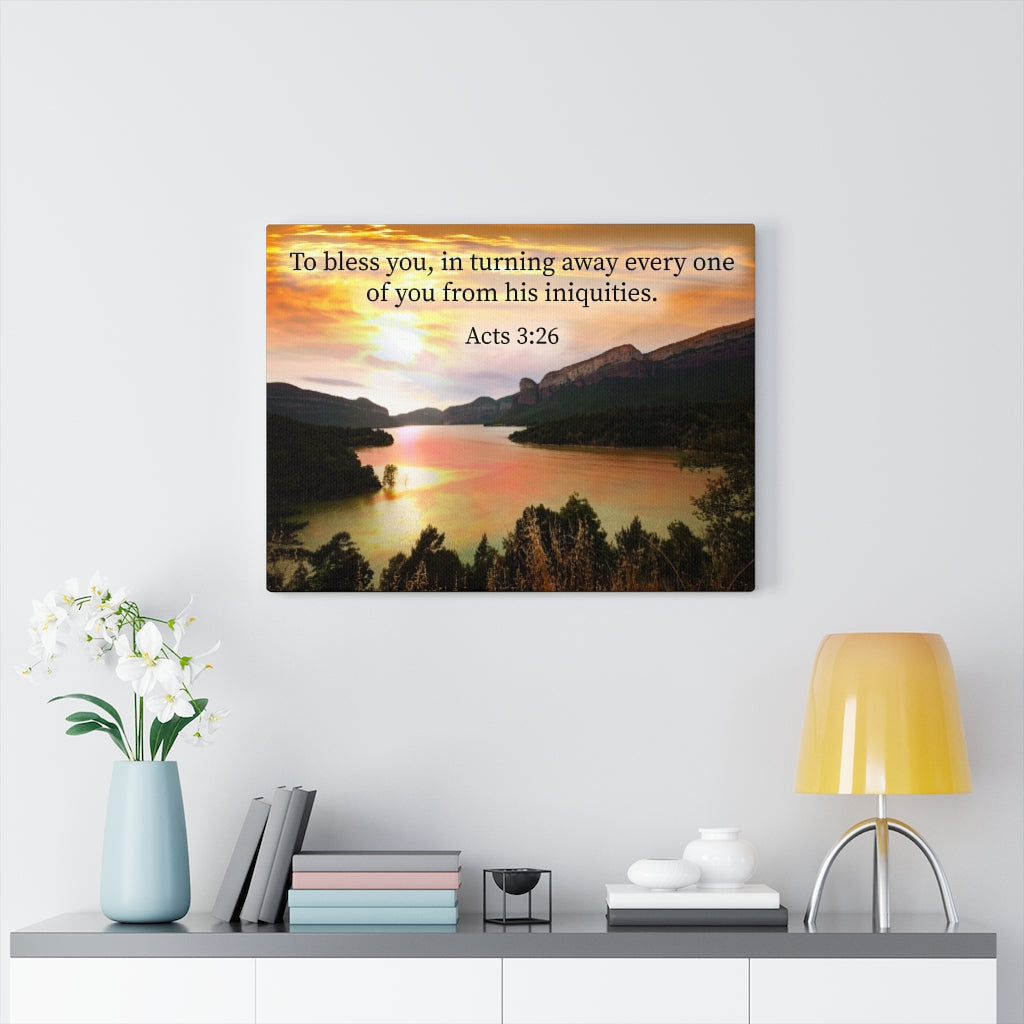 Scripture Walls To Bless You Acts 3:26 Bible Verse Canvas Christian Wall Art Ready to Hang Unframed-Express Your Love Gifts