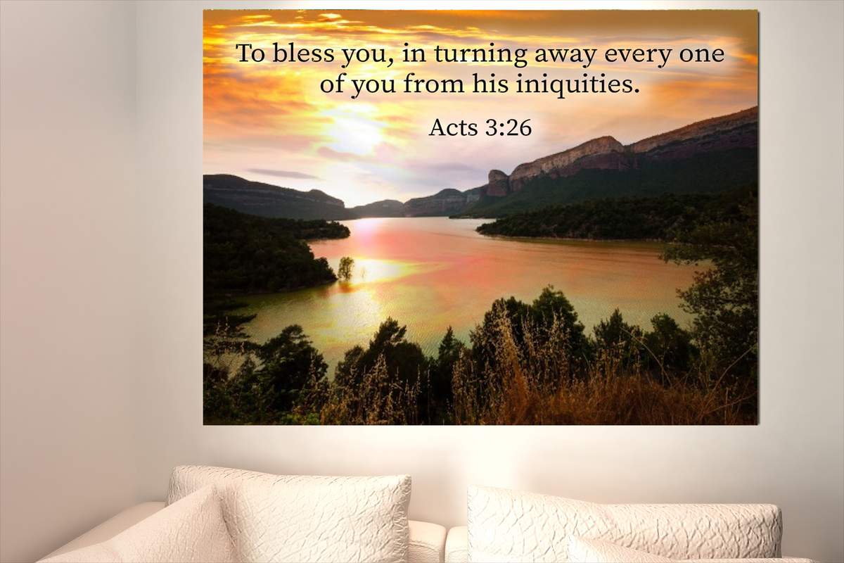 Scripture Walls To Bless You Acts 3:26 Bible Verse Canvas Christian Wall Art Ready to Hang Unframed-Express Your Love Gifts