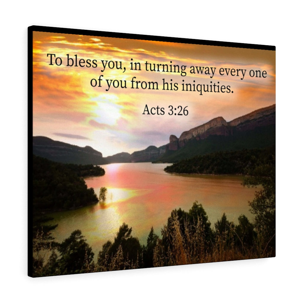 Scripture Walls To Bless You Acts 3:26 Bible Verse Canvas Christian Wall Art Ready to Hang Unframed-Express Your Love Gifts