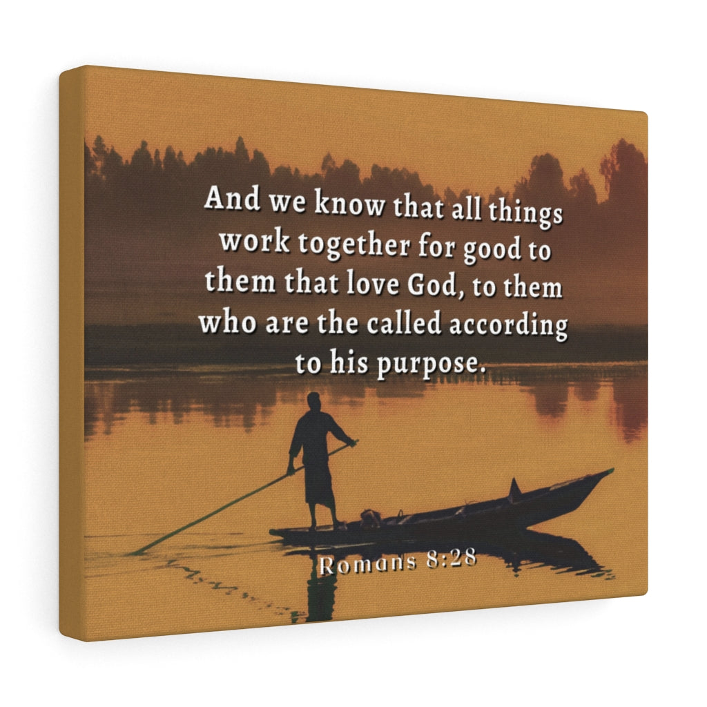 Scripture Walls To His Purpose Romans 8:28 Bible Verse Canvas Christian Wall Art Ready to Hang Unframed-Express Your Love Gifts