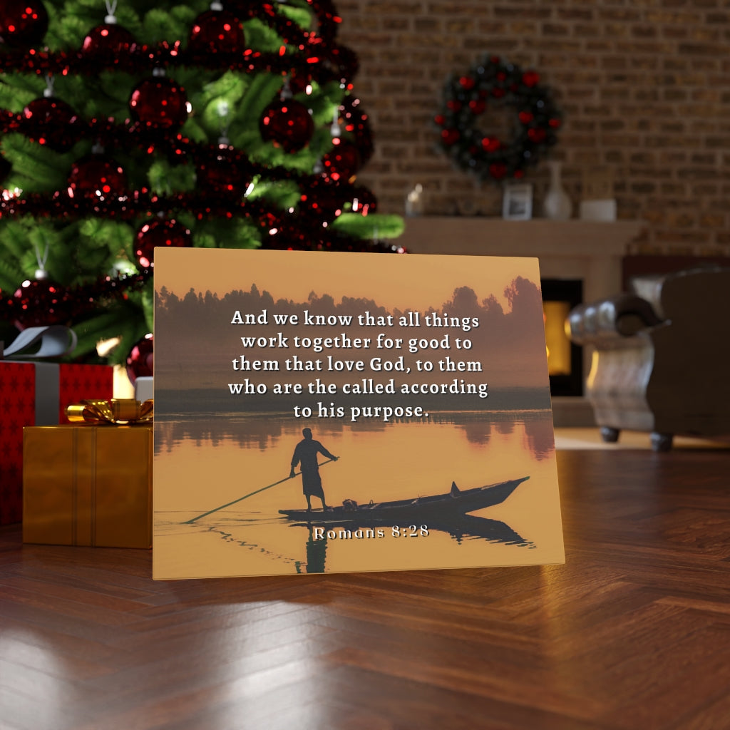 Scripture Walls To His Purpose Romans 8:28 Bible Verse Canvas Christian Wall Art Ready to Hang Unframed-Express Your Love Gifts