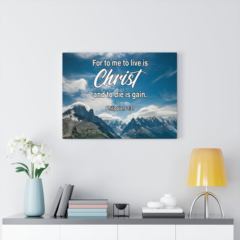 Scripture Walls To Live is Christ Philippians 1:21 Wall Art Christian Home Decor Unframed-Express Your Love Gifts