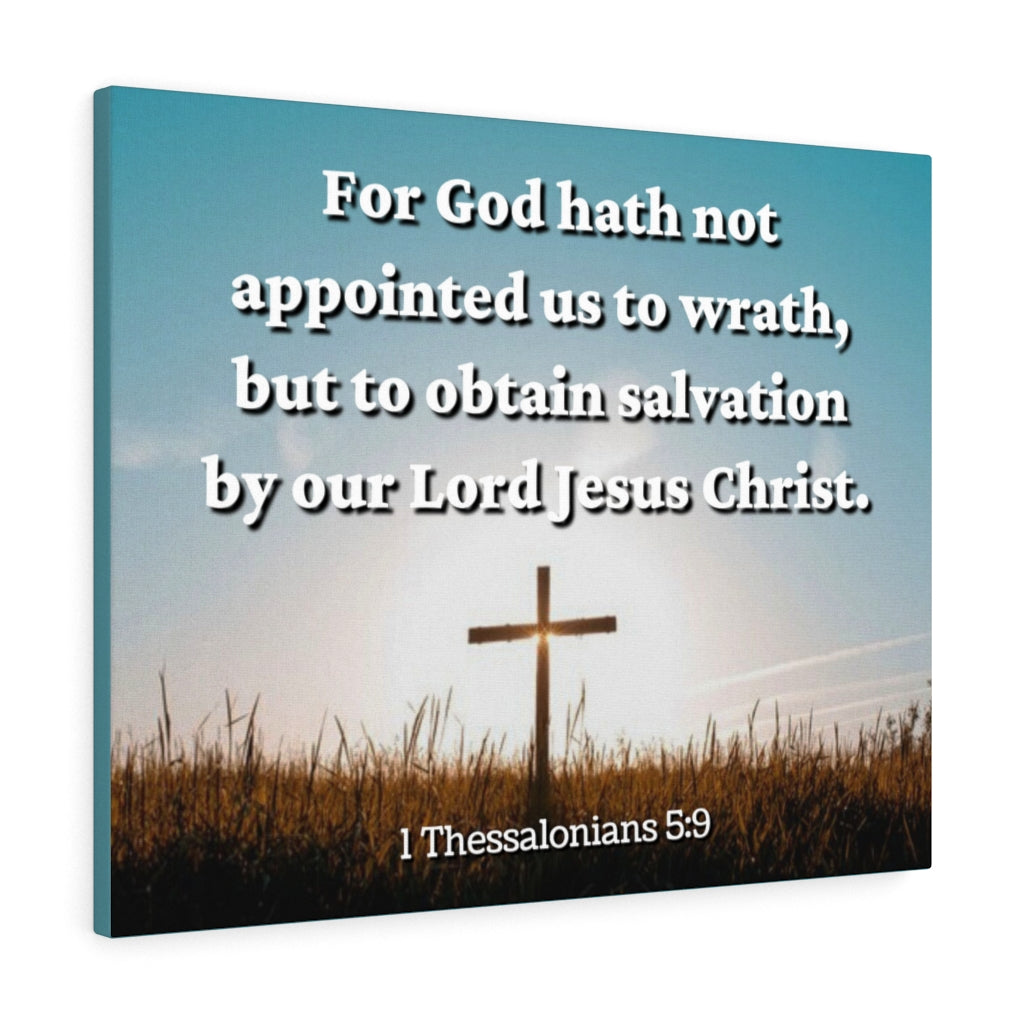 Scripture Walls To Obtain Salvation 1 Thessalonians 5:9 Bible Verse Canvas Christian Wall Art Ready to Hang Unframed-Express Your Love Gifts