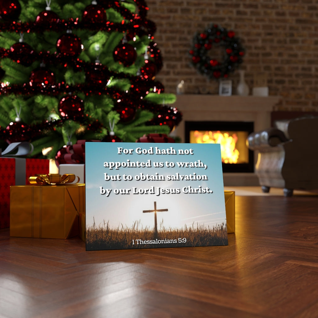 Scripture Walls To Obtain Salvation 1 Thessalonians 5:9 Bible Verse Canvas Christian Wall Art Ready to Hang Unframed-Express Your Love Gifts