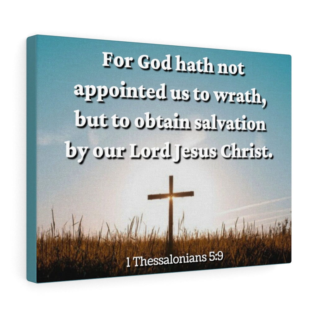 Scripture Walls To Obtain Salvation 1 Thessalonians 5:9 Bible Verse Canvas Christian Wall Art Ready to Hang Unframed-Express Your Love Gifts