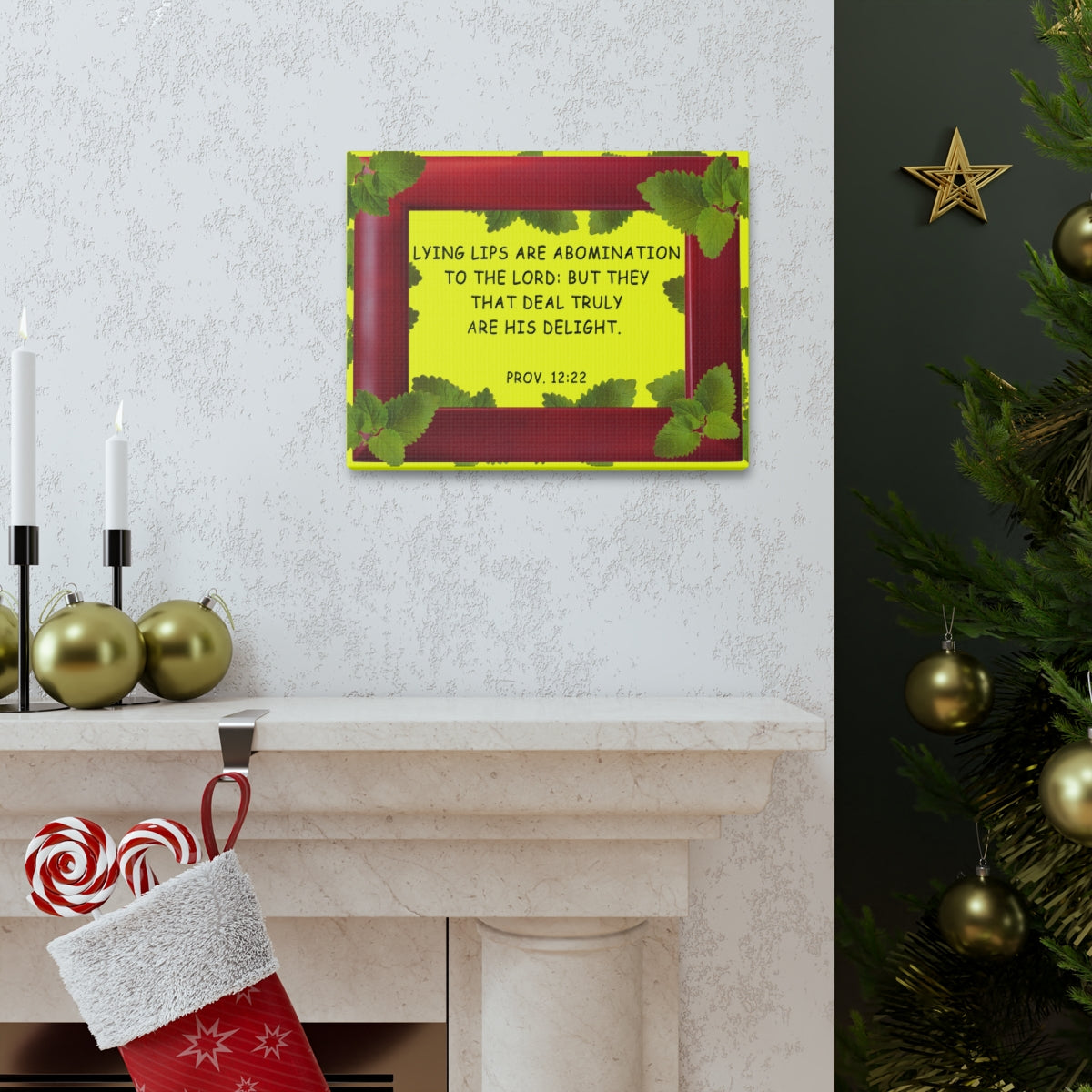 Scripture Walls To The Lord Proverbs 12:22 Bible Verse Canvas Christian Wall Art Bible Verse Print Ready To Hang Unframed-Express Your Love Gifts