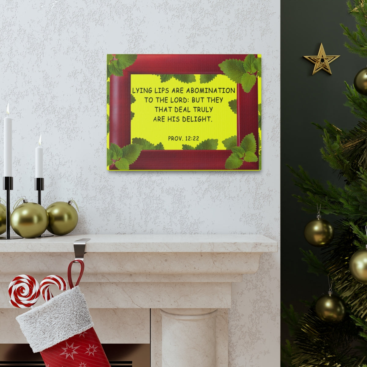 Scripture Walls To The Lord Proverbs 12:22 Bible Verse Canvas Christian Wall Art Bible Verse Print Ready To Hang Unframed-Express Your Love Gifts