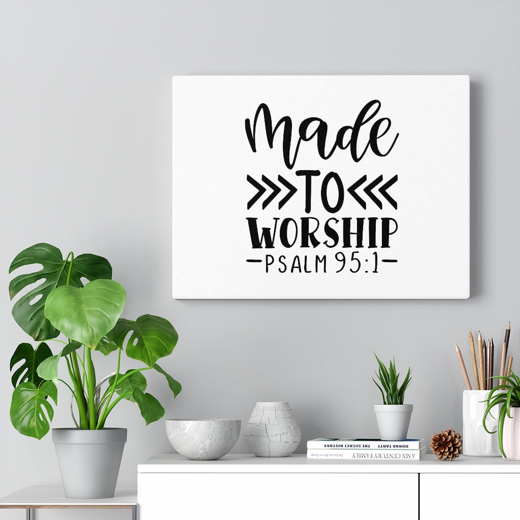 Scripture Walls To Worship Psalm 95:1 Bible Verse Canvas Christian Wall Art Ready to Hang Unframed-Express Your Love Gifts