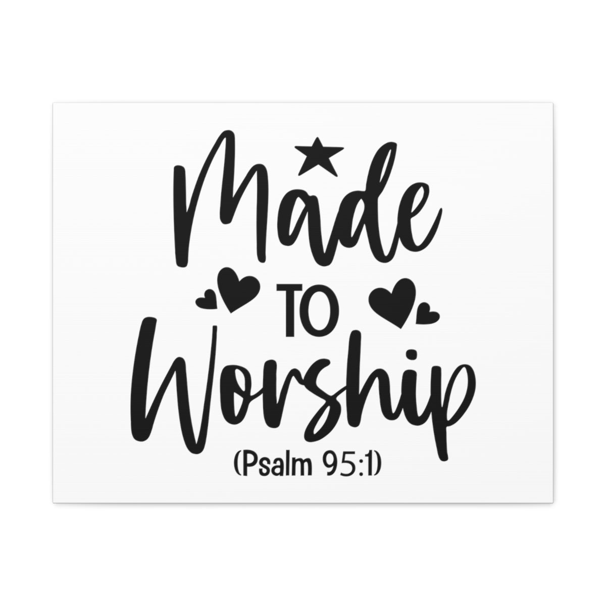 Scripture Walls To Worship Psalm 95:1 Star &amp; Hearts Bible Verse Canvas Christian Wall Art Ready to Hang Unframed-Express Your Love Gifts