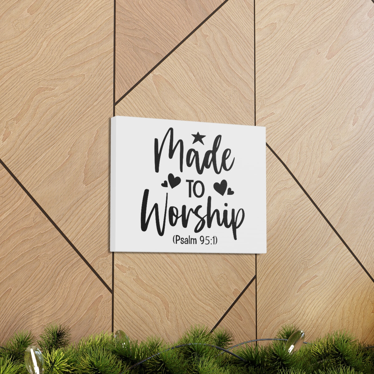 Scripture Walls To Worship Psalm 95:1 Star & Hearts Bible Verse Canvas Christian Wall Art Ready to Hang Unframed-Express Your Love Gifts