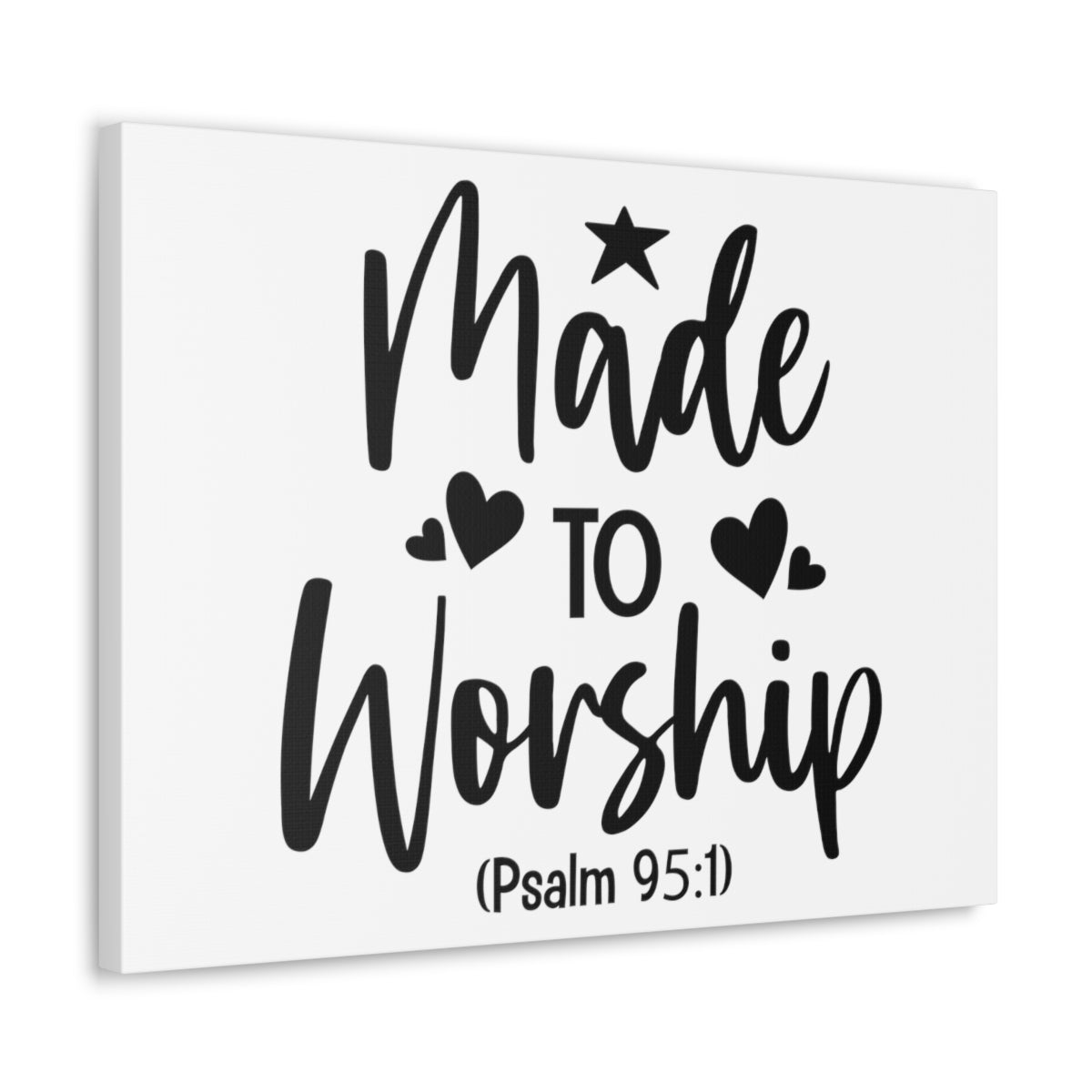 Scripture Walls To Worship Psalm 95:1 Star & Hearts Bible Verse Canvas Christian Wall Art Ready to Hang Unframed-Express Your Love Gifts