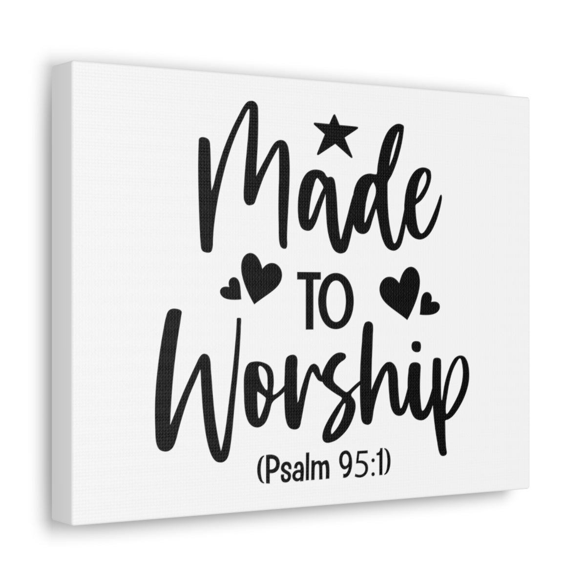 Scripture Walls To Worship Psalm 95:1 Star & Hearts Bible Verse Canvas Christian Wall Art Ready to Hang Unframed-Express Your Love Gifts