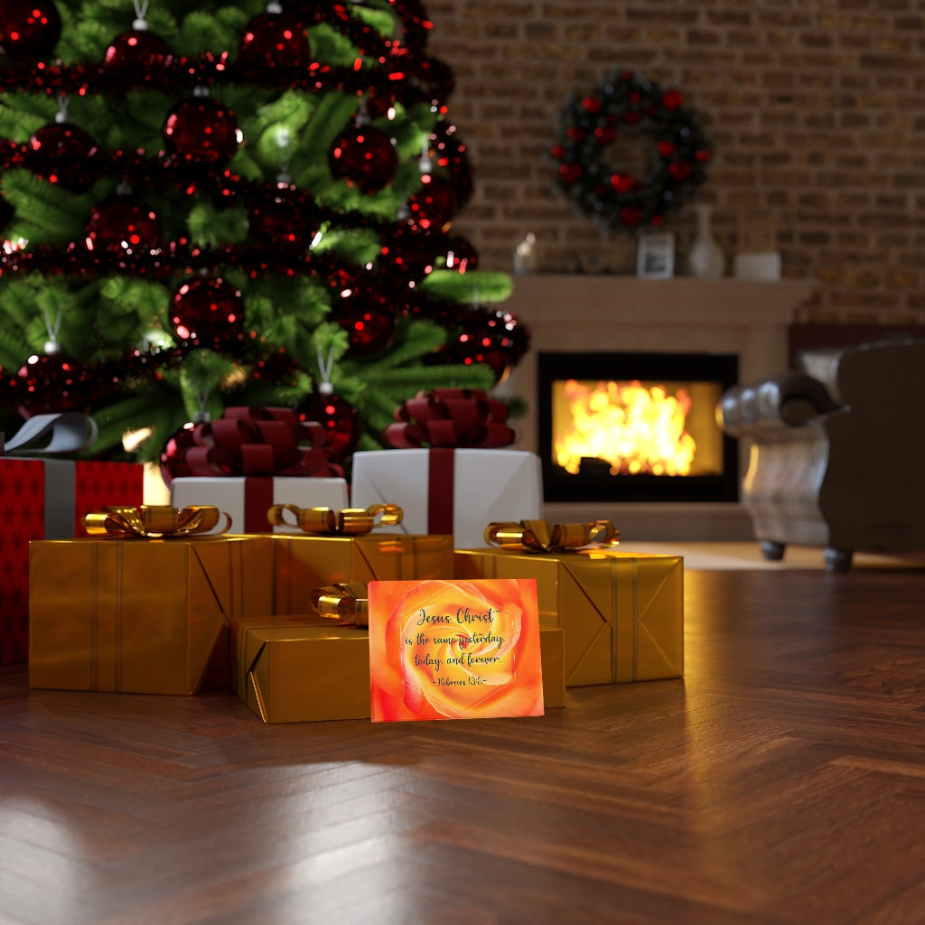 Scripture Walls Today And Forever Hebrews 13:8 Orange Bible Verse Canvas Christian Wall Art Ready to Hang Unframed-Express Your Love Gifts