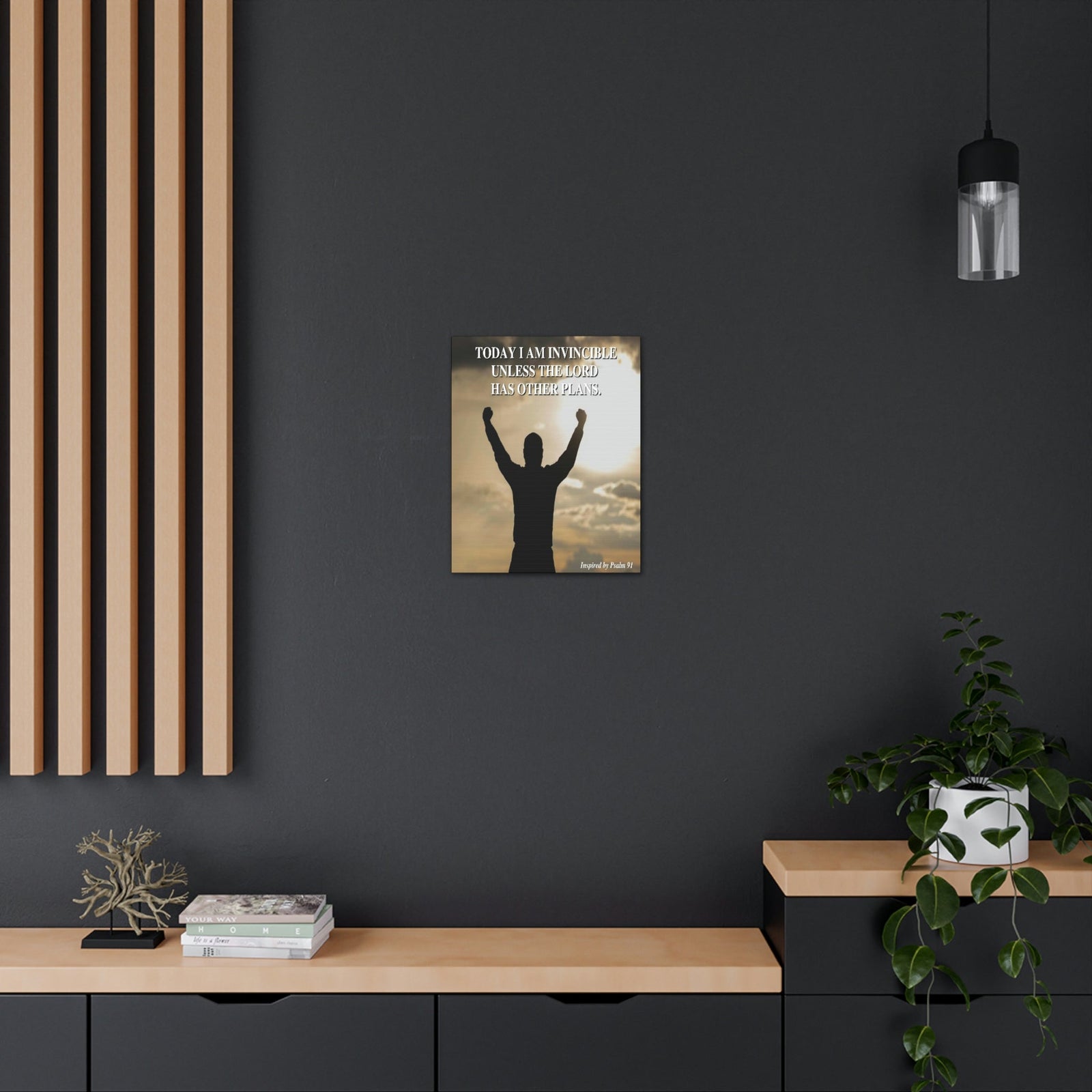 Scripture Walls Today I Am Invincible Canvas Psalm 91 Bible Verse Canvas Christian Wall Art Ready to Hang Unframed-Express Your Love Gifts