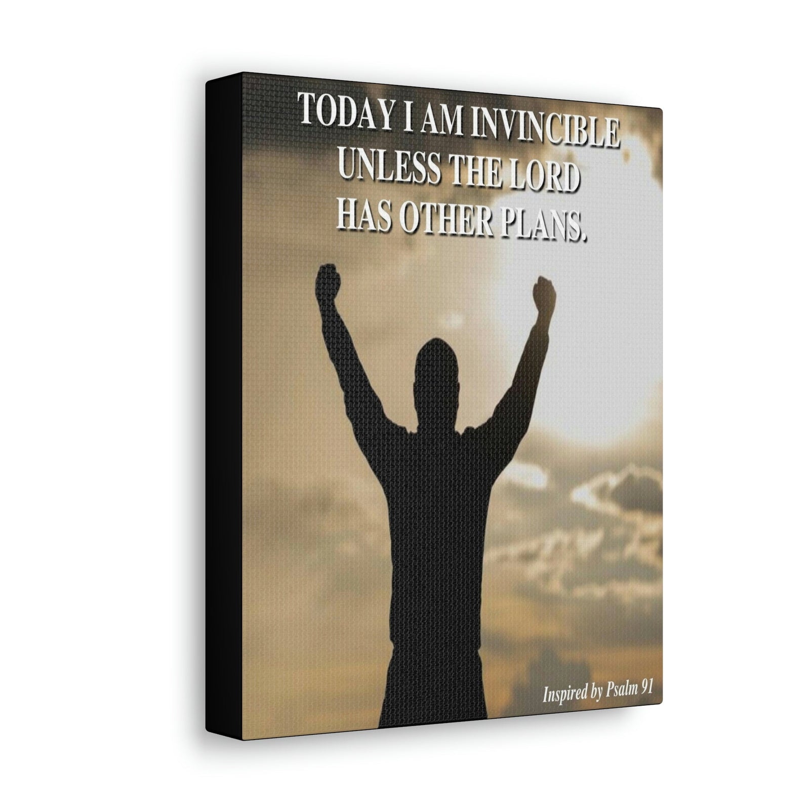 Scripture Walls Today I Am Invincible Canvas Psalm 91 Bible Verse Canvas Christian Wall Art Ready to Hang Unframed-Express Your Love Gifts