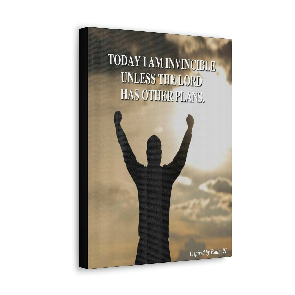 Scripture Walls Today I Am Invincible Canvas Psalm 91 Bible Verse Canvas Christian Wall Art Ready to Hang Unframed-Express Your Love Gifts