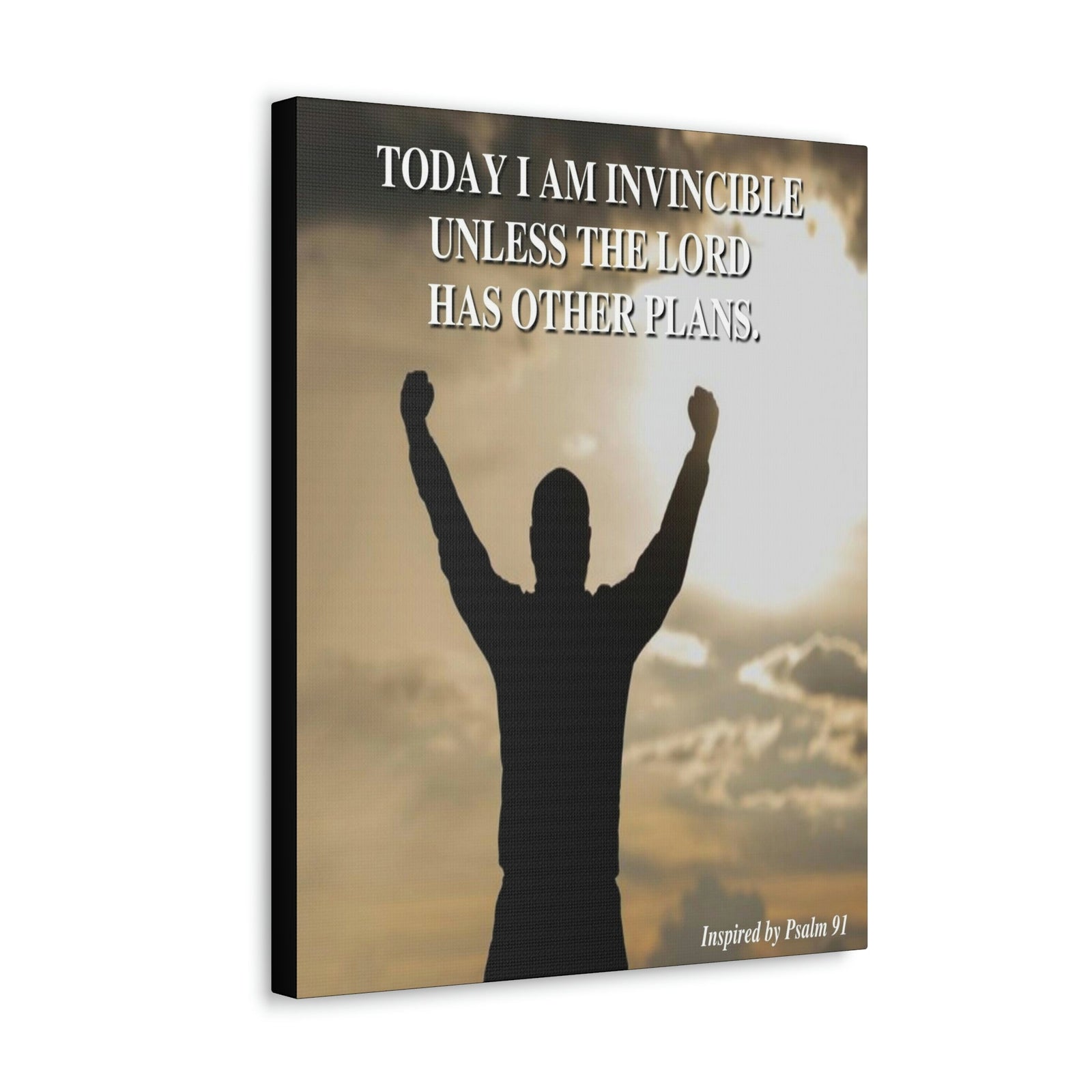 Scripture Walls Today I Am Invincible Canvas Psalm 91 Bible Verse Canvas Christian Wall Art Ready to Hang Unframed-Express Your Love Gifts