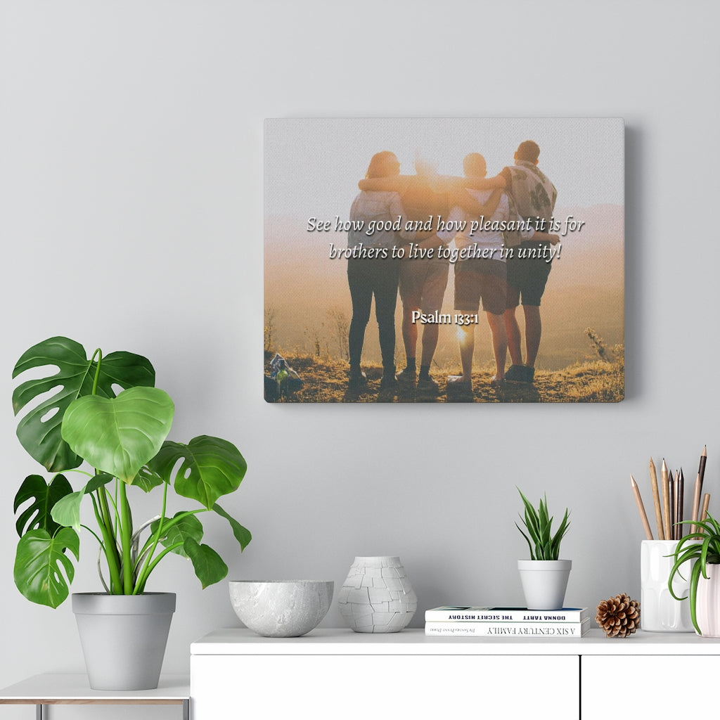 Scripture Walls Together In Unity Psalms 133:1 Bible Verse Canvas Christian Wall Art Ready to Hang Unframed-Express Your Love Gifts
