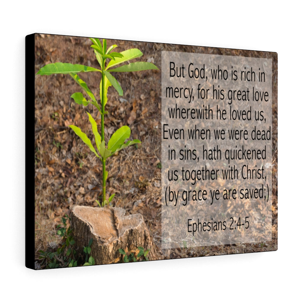 Scripture Walls Together With Christ Ephesians 2:4-5 Bible Verse Canvas Christian Wall Art Ready to Hang Unframed-Express Your Love Gifts