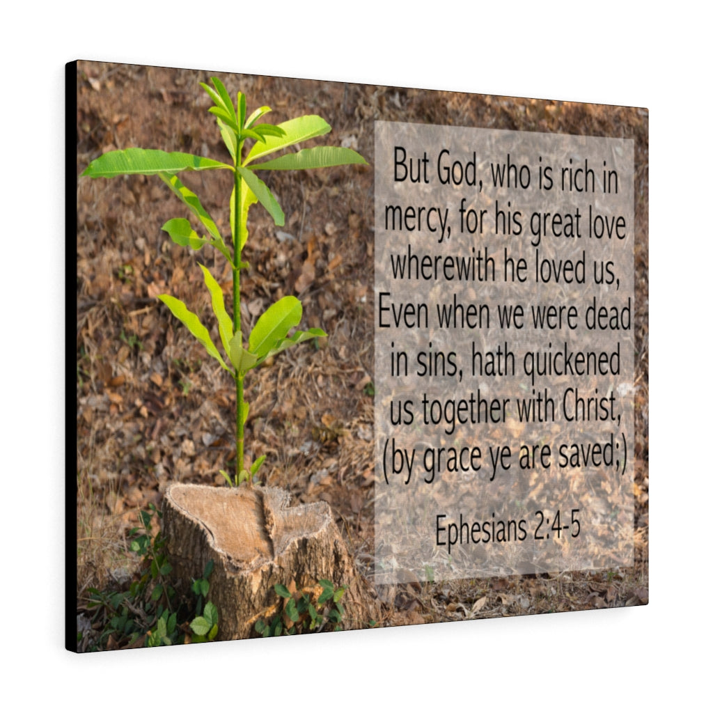 Scripture Walls Together With Christ Ephesians 2:4-5 Bible Verse Canvas Christian Wall Art Ready to Hang Unframed-Express Your Love Gifts