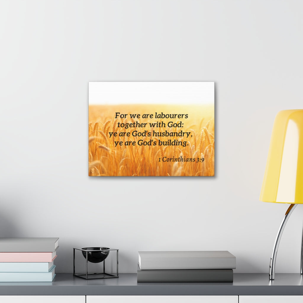 Scripture Walls Together With God 1 Corinthians 3:9 Bible Verse Canvas Christian Wall Art Ready to Hang Unframed-Express Your Love Gifts