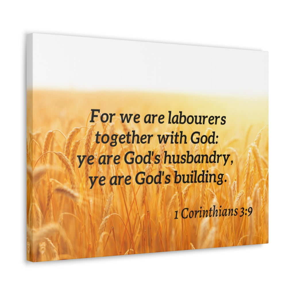 Scripture Walls Together With God 1 Corinthians 3:9 Bible Verse Canvas Christian Wall Art Ready to Hang Unframed-Express Your Love Gifts