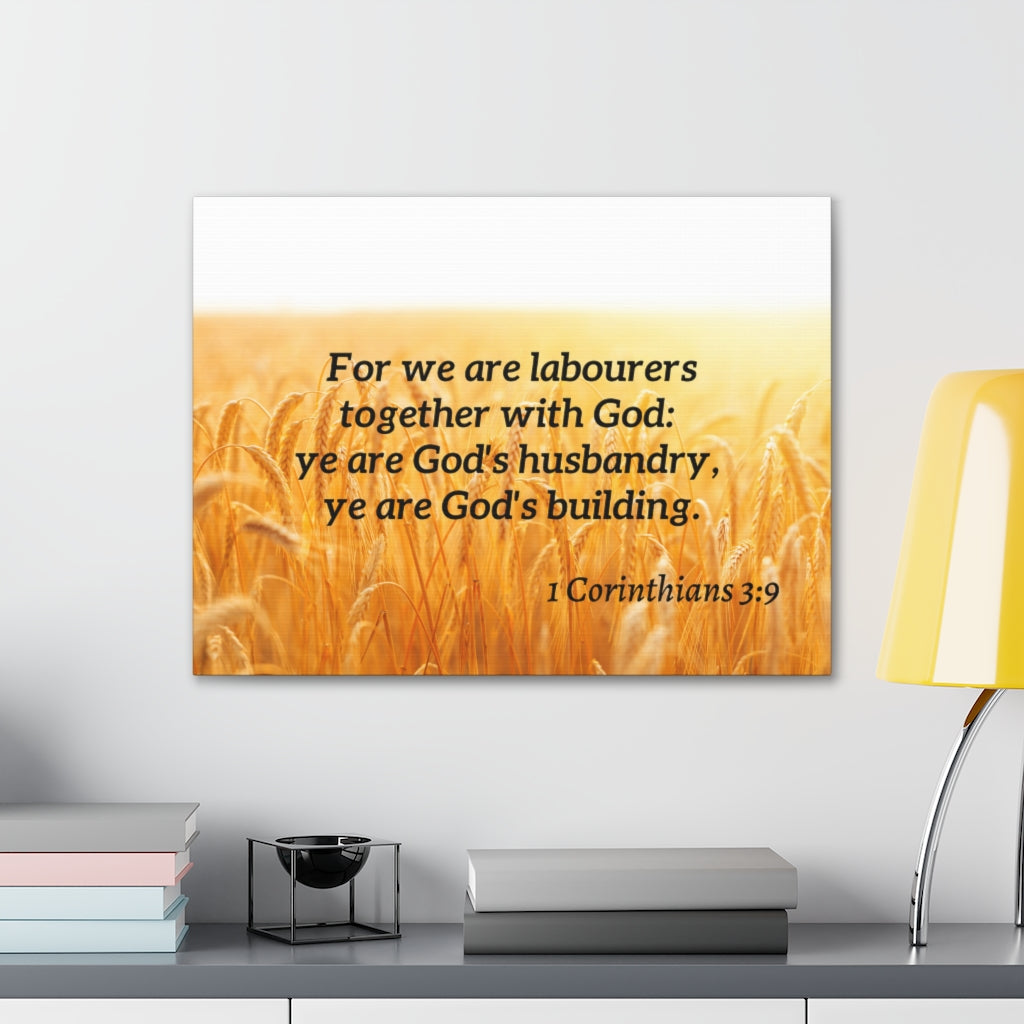 Scripture Walls Together With God 1 Corinthians 3:9 Bible Verse Canvas Christian Wall Art Ready to Hang Unframed-Express Your Love Gifts