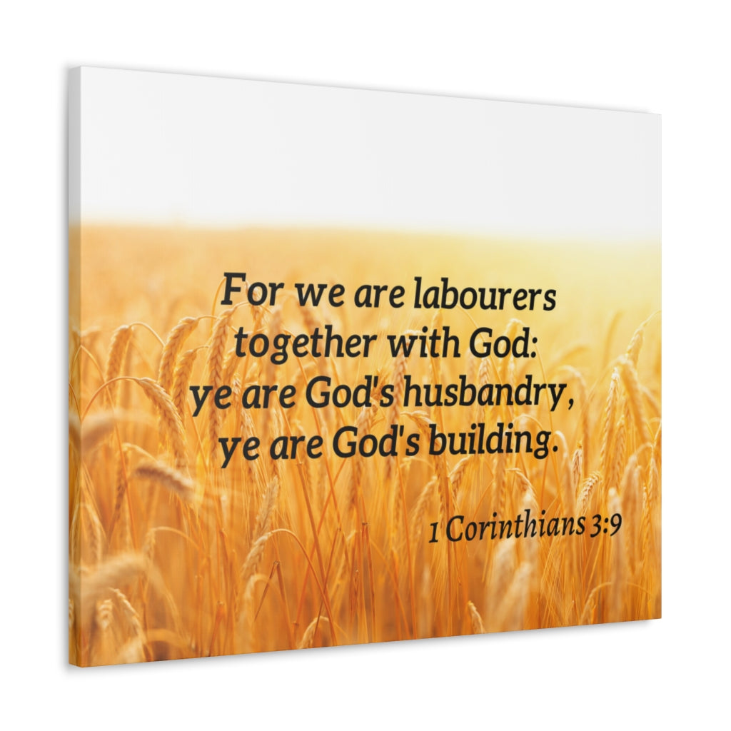Scripture Walls Together With God 1 Corinthians 3:9 Bible Verse Canvas Christian Wall Art Ready to Hang Unframed-Express Your Love Gifts