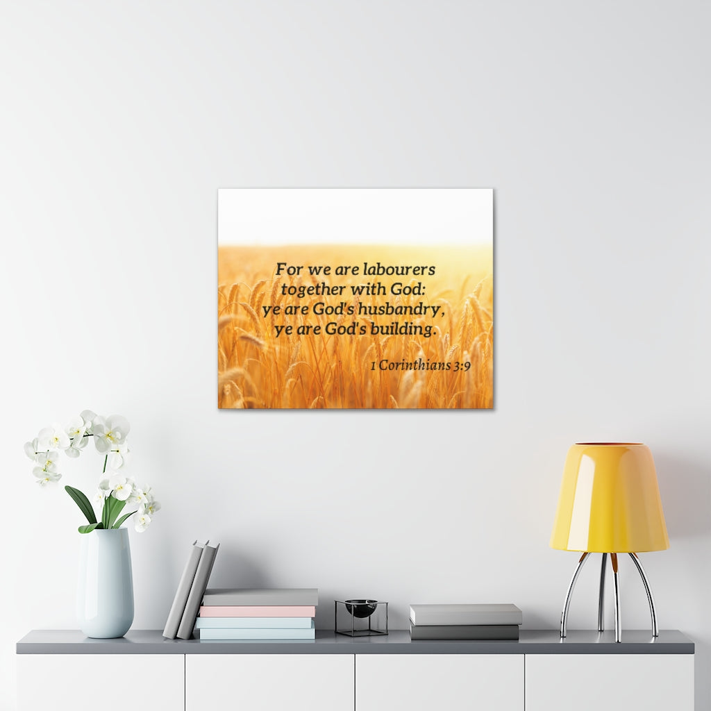 Scripture Walls Together With God 1 Corinthians 3:9 Bible Verse Canvas Christian Wall Art Ready to Hang Unframed-Express Your Love Gifts
