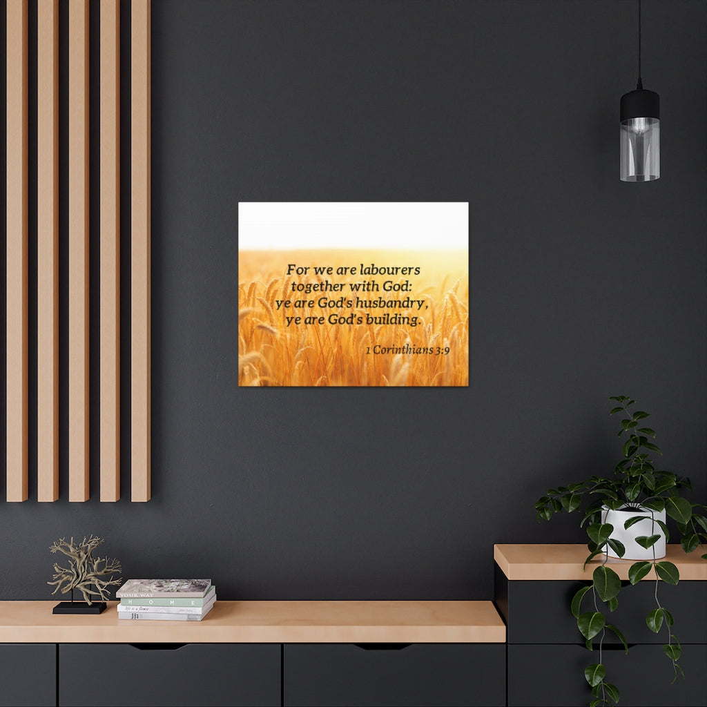 Scripture Walls Together With God 1 Corinthians 3:9 Bible Verse Canvas Christian Wall Art Ready to Hang Unframed-Express Your Love Gifts