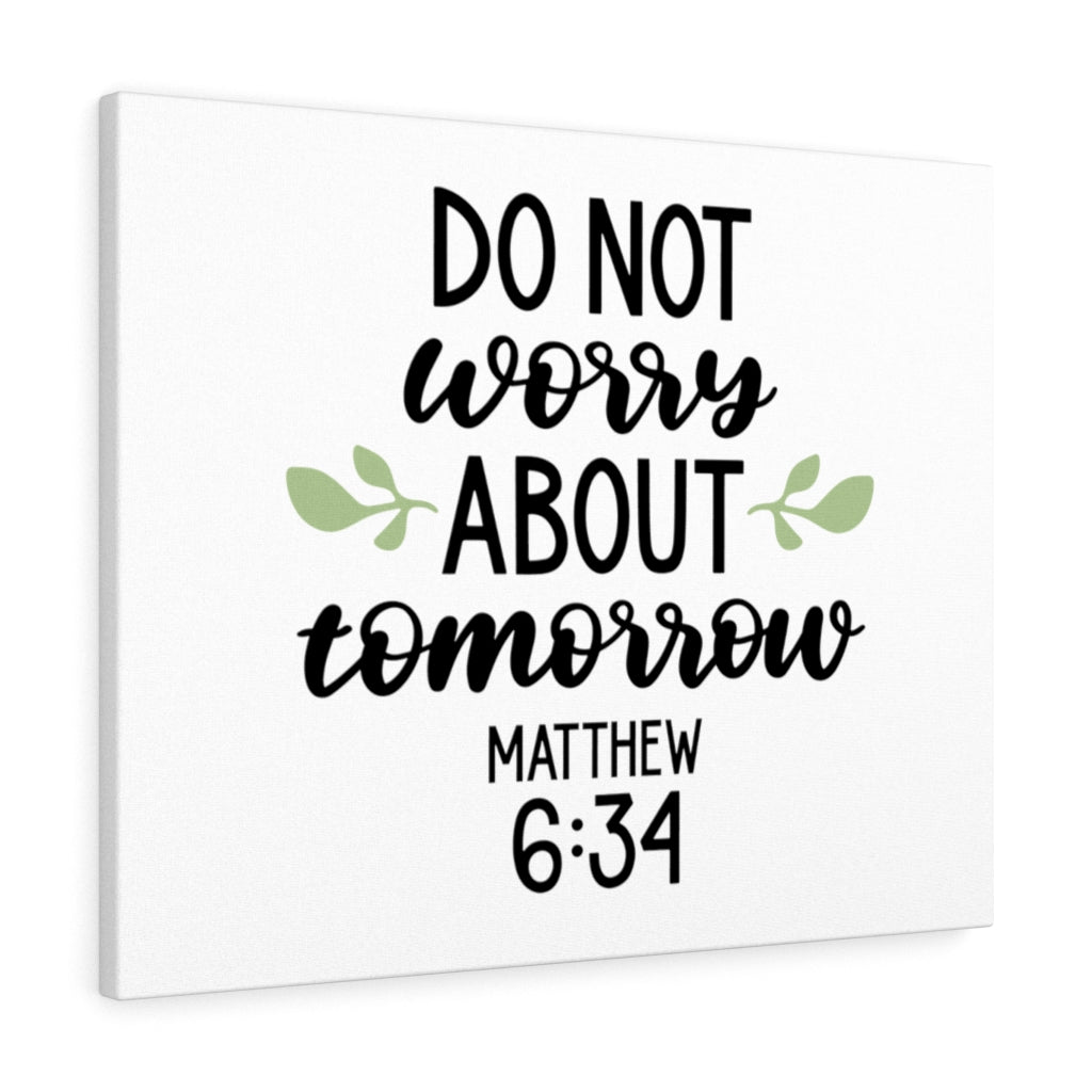 Scripture Walls Tomorrow Matthew 6:34 Bible Verse Canvas Christian Wall Art Ready to Hang Unframed-Express Your Love Gifts