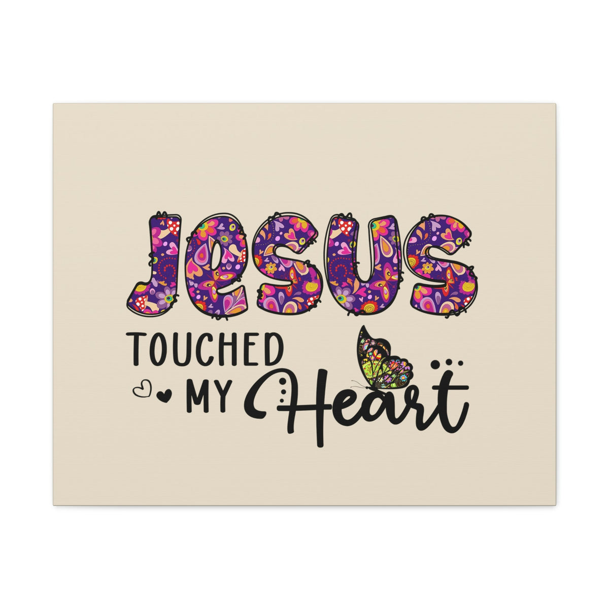 Scripture Walls Touched My Heart Floral Isaiah 6:7 Bible Verse Canvas Christian Wall Art Ready to Hang Unframed-Express Your Love Gifts