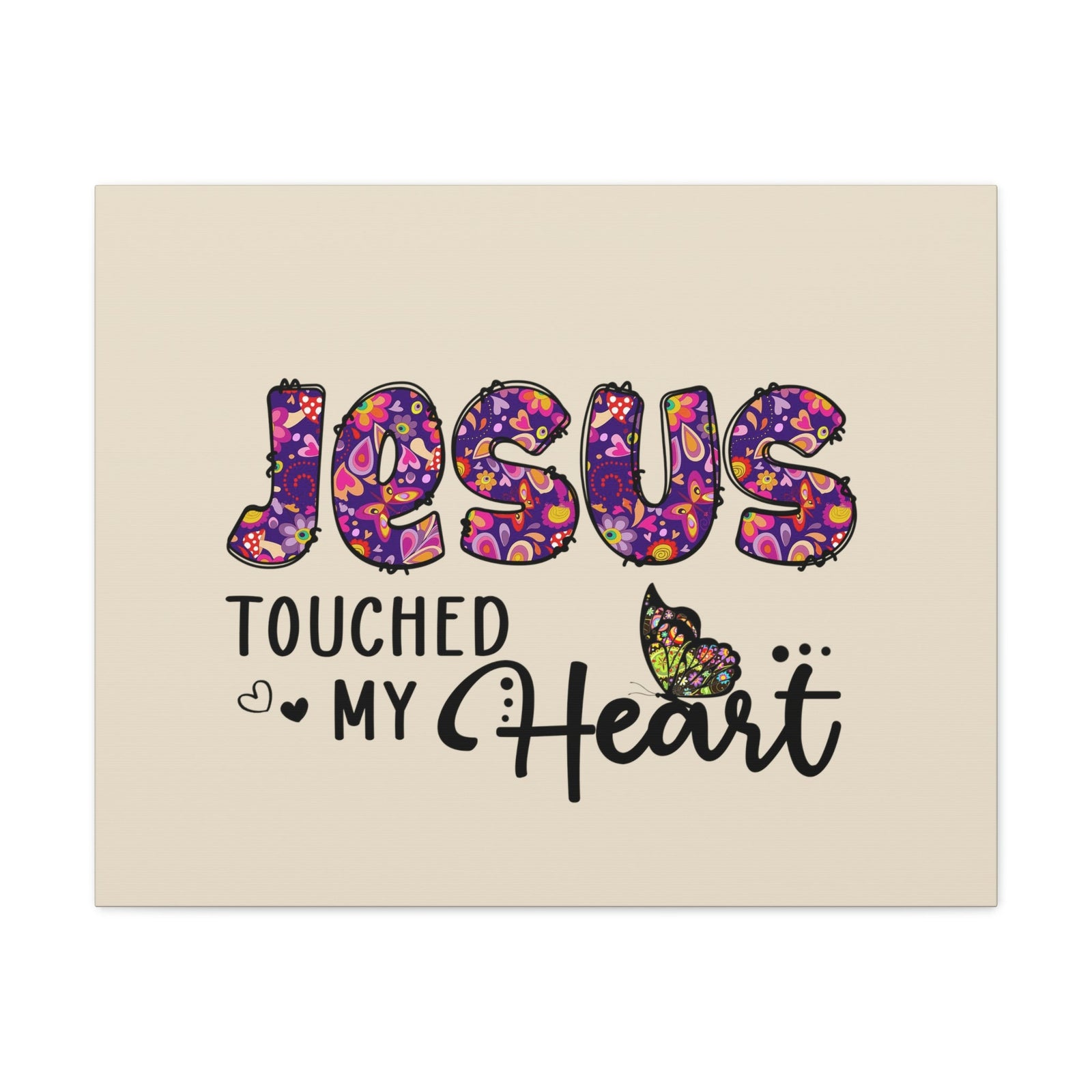 Scripture Walls Touched My Heart Floral Isaiah 6:7 Bible Verse Canvas Christian Wall Art Ready to Hang Unframed-Express Your Love Gifts