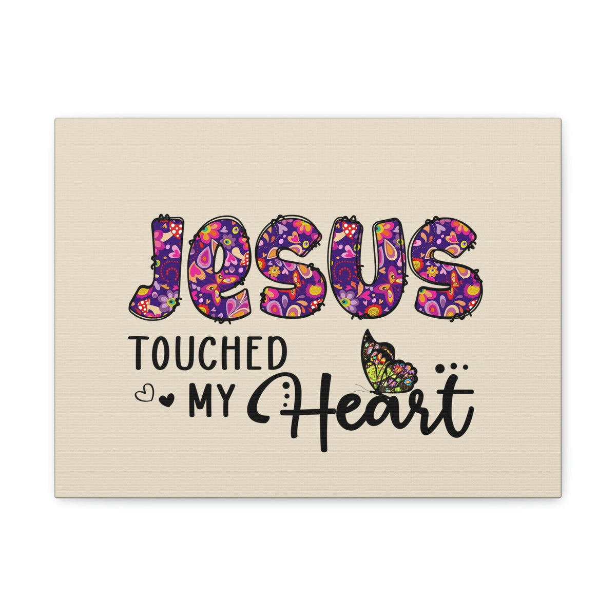 Scripture Walls Touched My Heart Floral Isaiah 6:7 Bible Verse Canvas Christian Wall Art Ready to Hang Unframed-Express Your Love Gifts