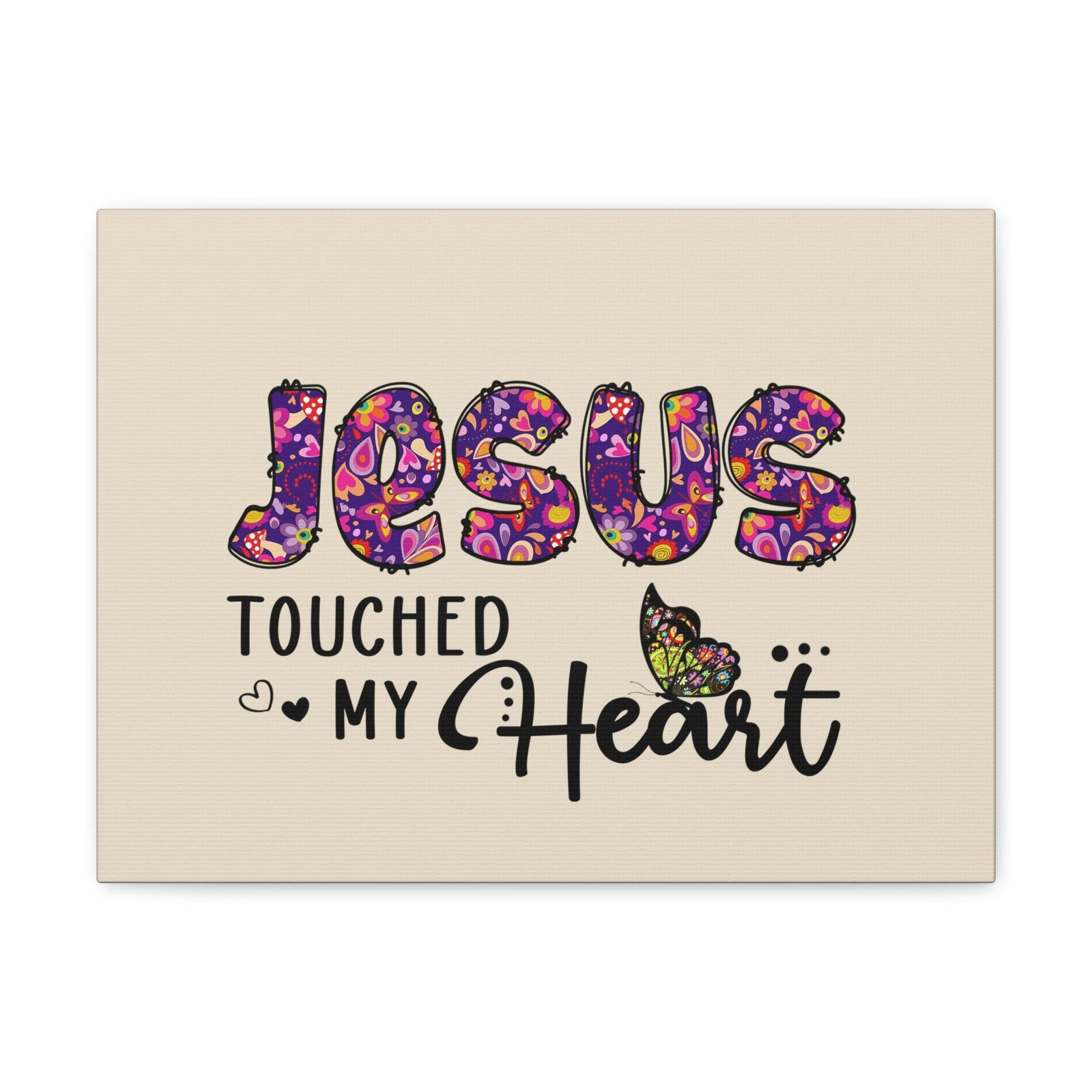 Scripture Walls Touched My Heart Floral Isaiah 6:7 Bible Verse Canvas Christian Wall Art Ready to Hang Unframed-Express Your Love Gifts