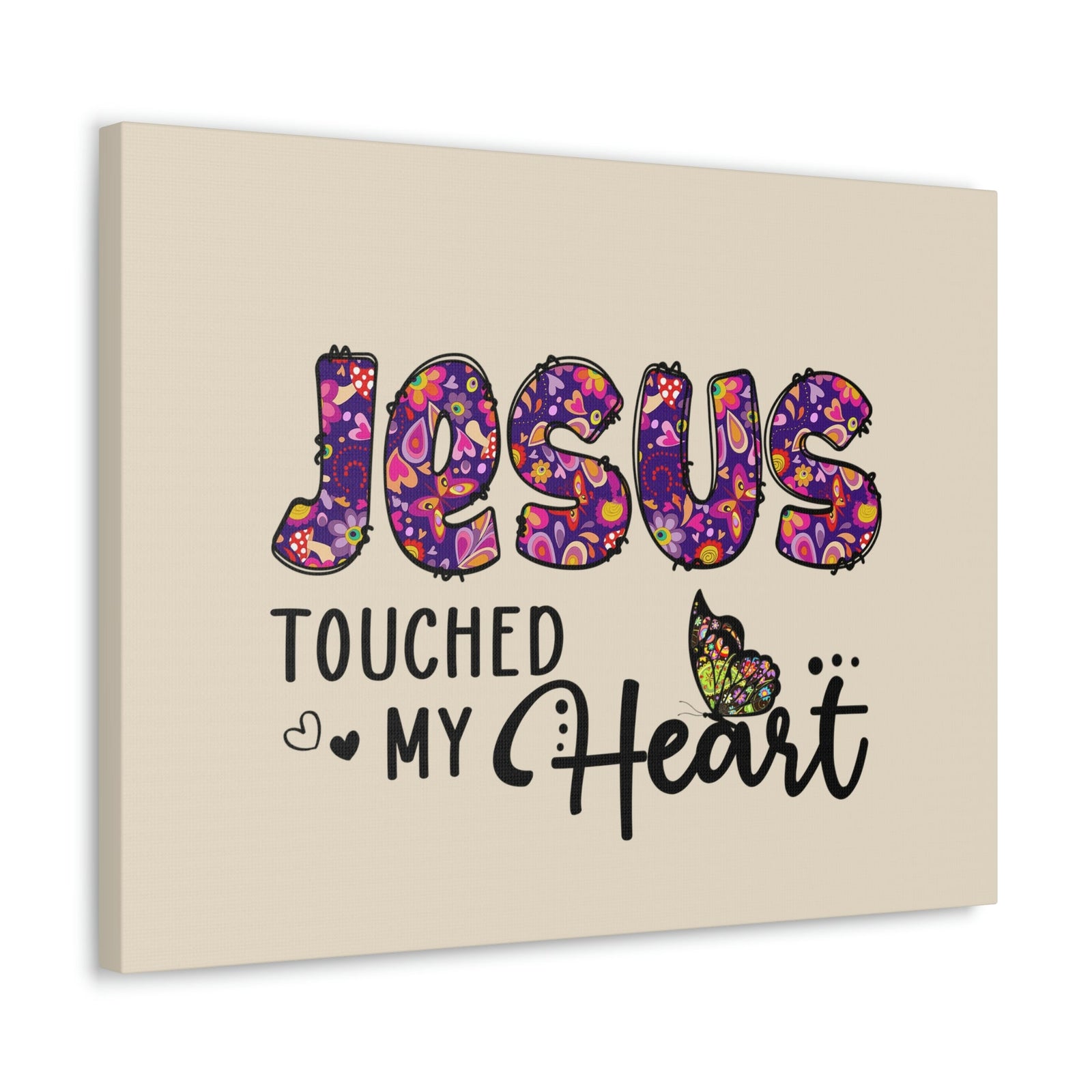 Scripture Walls Touched My Heart Floral Isaiah 6:7 Bible Verse Canvas Christian Wall Art Ready to Hang Unframed-Express Your Love Gifts