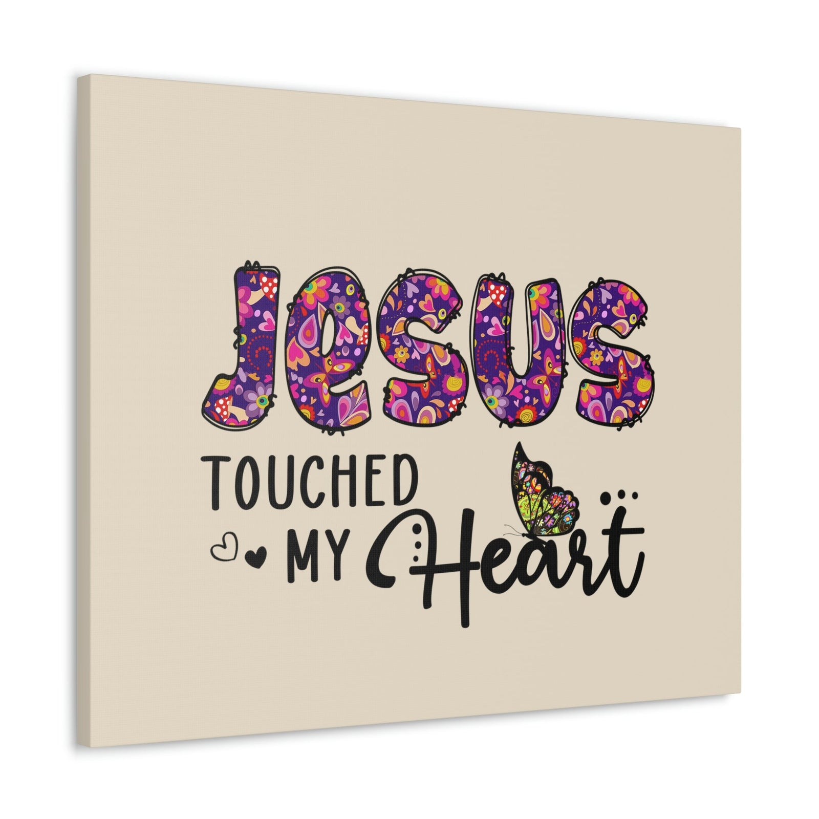 Scripture Walls Touched My Heart Floral Isaiah 6:7 Bible Verse Canvas Christian Wall Art Ready to Hang Unframed-Express Your Love Gifts