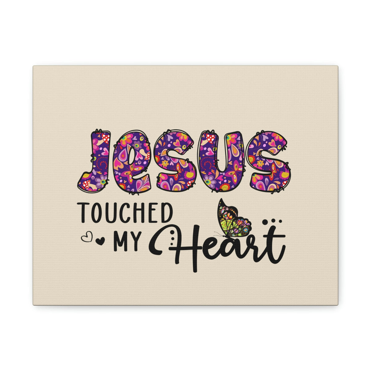 Scripture Walls Touched My Heart Floral Isaiah 6:7 Bible Verse Canvas Christian Wall Art Ready to Hang Unframed-Express Your Love Gifts