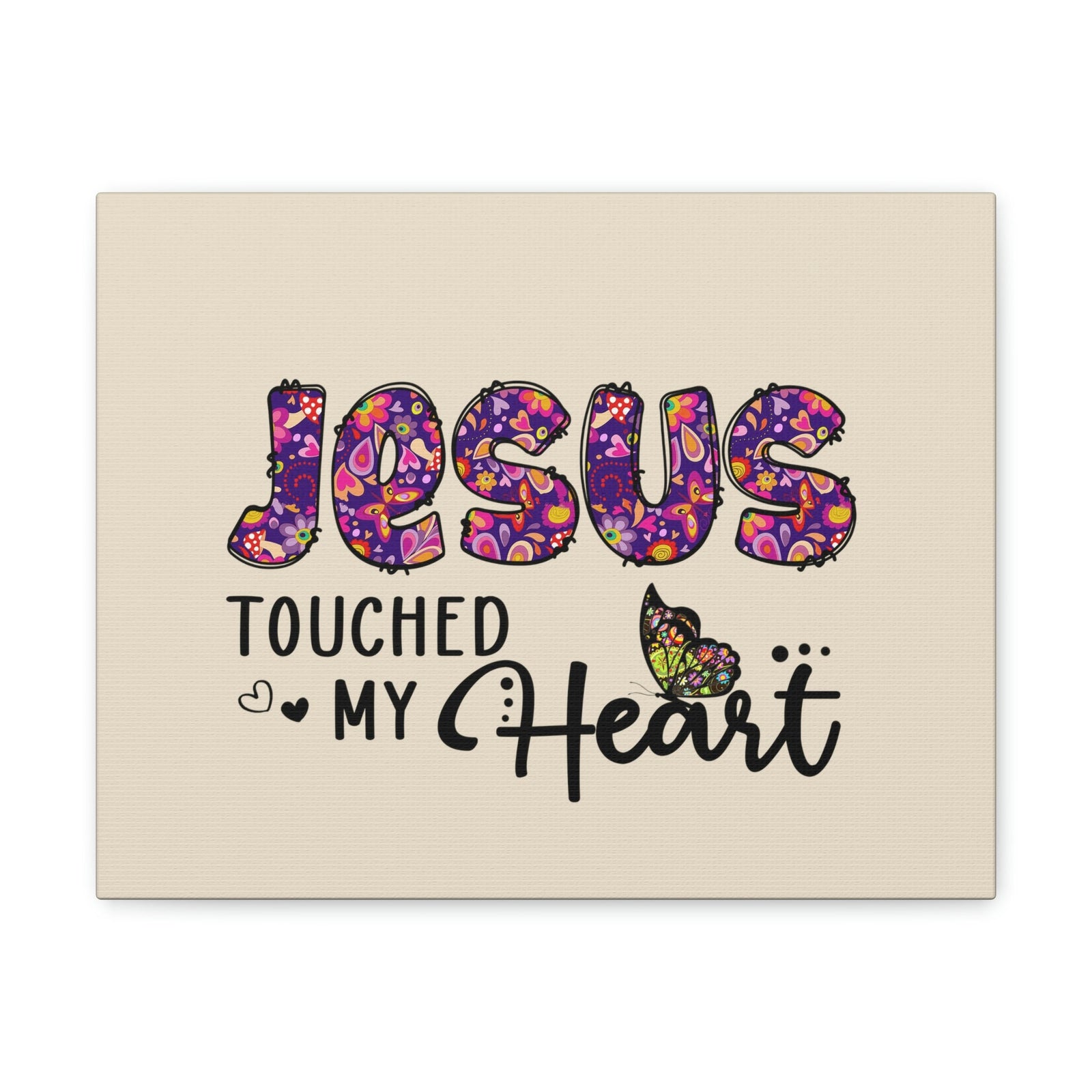 Scripture Walls Touched My Heart Floral Isaiah 6:7 Bible Verse Canvas Christian Wall Art Ready to Hang Unframed-Express Your Love Gifts