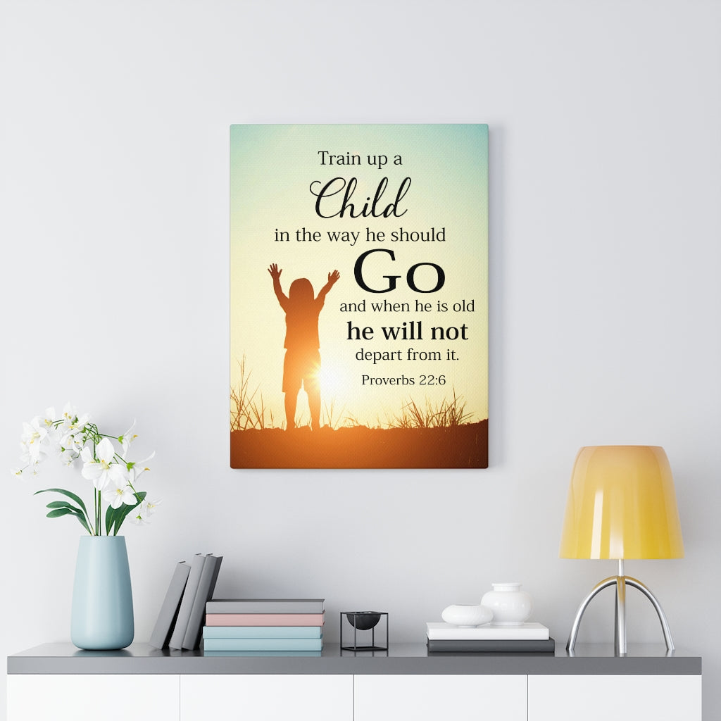 Scripture Walls Train up a Child Proverbs 22:6 Wall Art Christian Home Decor Unframed-Express Your Love Gifts