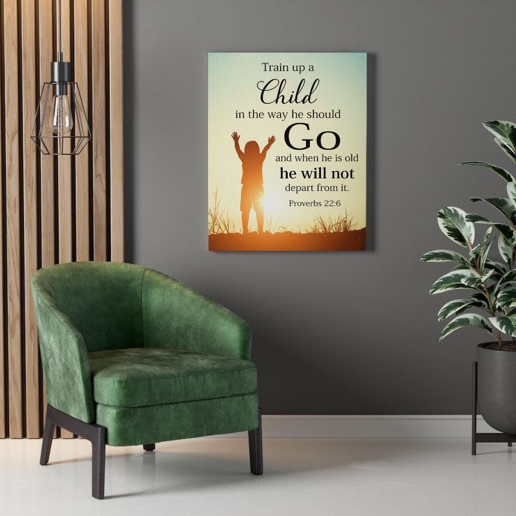 Scripture Walls Train up a Child Proverbs 22:6 Wall Art Christian Home Decor Unframed-Express Your Love Gifts
