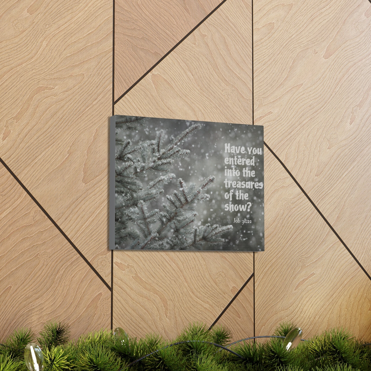 Scripture Walls Treasures Of The Show Job 38:22 Bible Verse Canvas Christian Wall Art Bible Verse Print Ready To Hang Unframed-Express Your Love Gifts