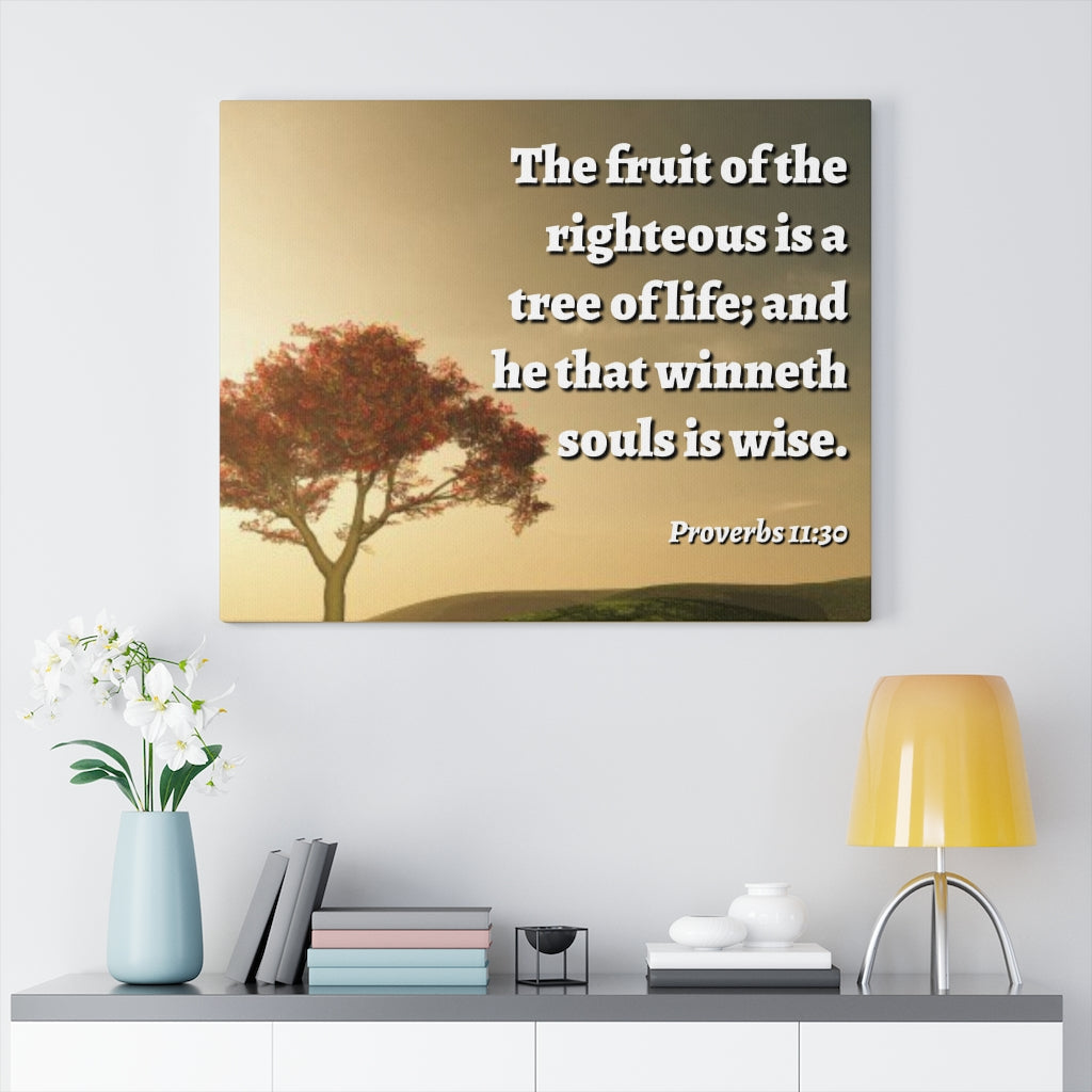 Scripture Walls Tree Of Life Proverbs 11:30 Bible Verse Canvas Christian Wall Art Ready to Hang Unframed-Express Your Love Gifts
