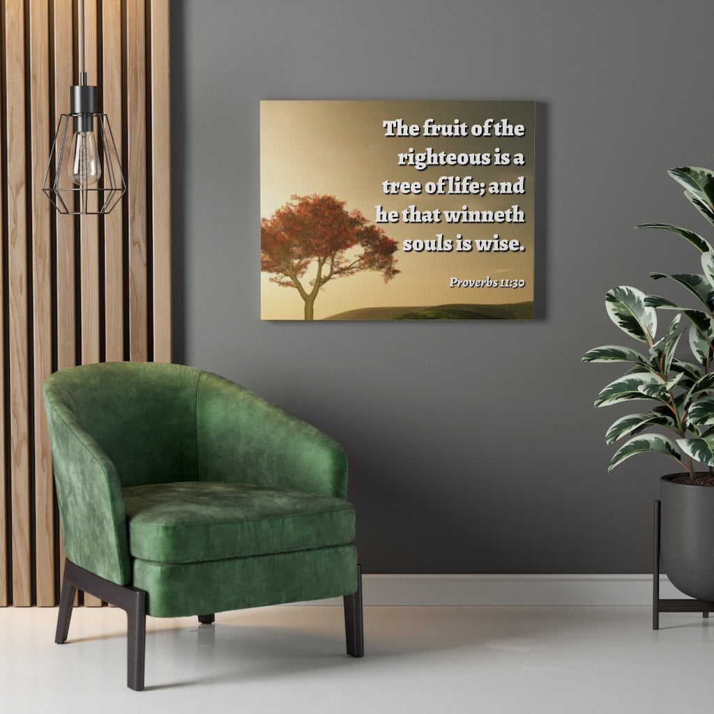 Scripture Walls Tree Of Life Proverbs 11:30 Bible Verse Canvas Christian Wall Art Ready to Hang Unframed-Express Your Love Gifts